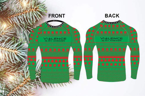 Ugly Sweater VIOLENCE IS MY ANSWER RASH GUARD - teamreaper