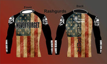 Load image into Gallery viewer, NEVER FORGET RASH GUARDS - teamreaper